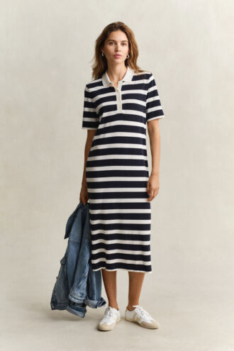 Vestido polo às riscas