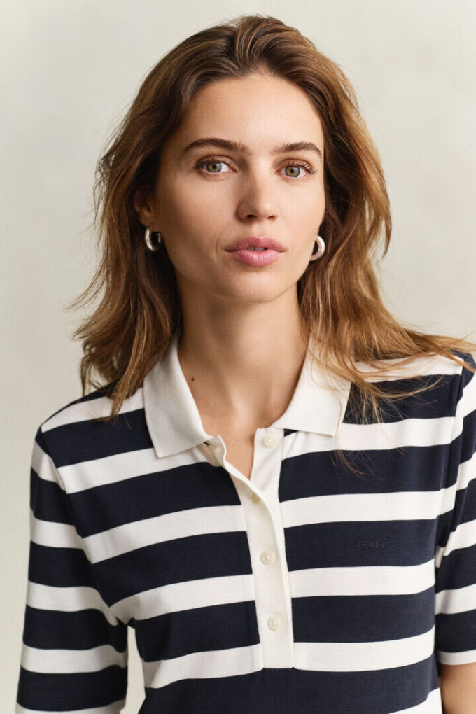 Vestido polo às riscas