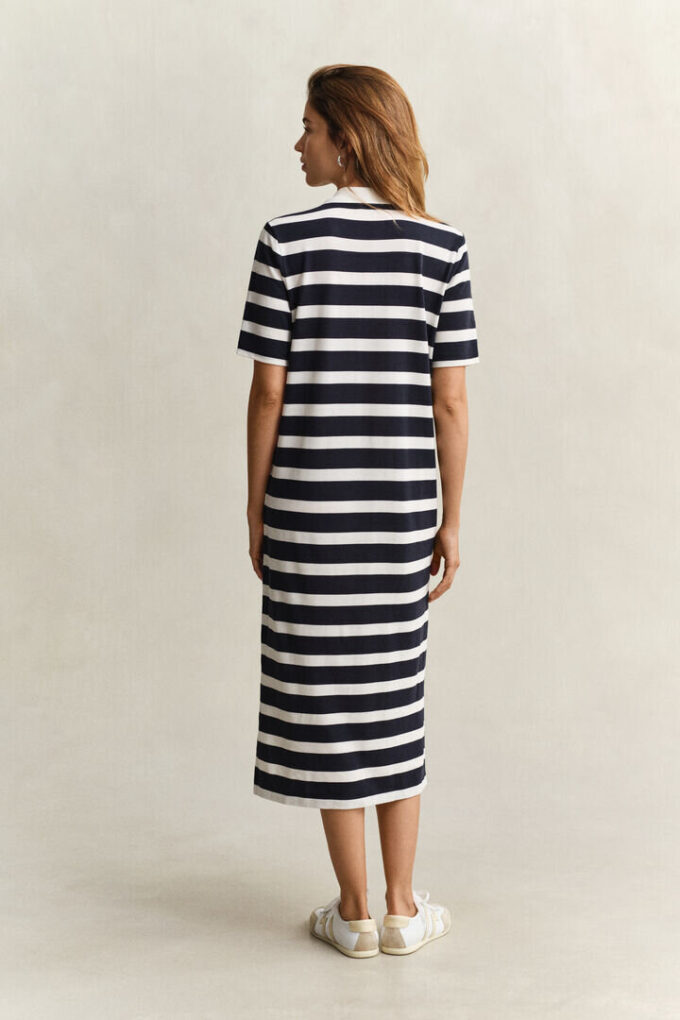 Vestido polo às riscas