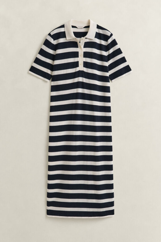 Vestido polo às riscas