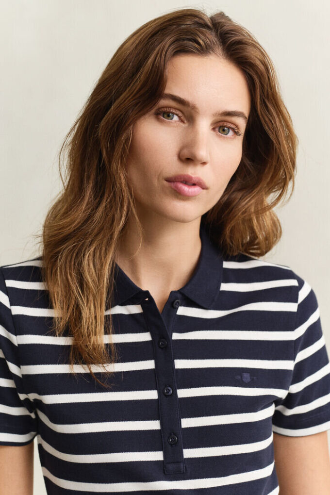 Vestido Polo às Riscas em Piqué