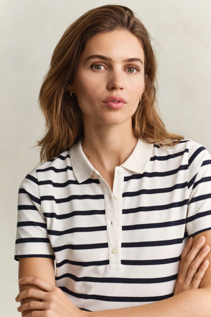 Vestido Polo às Riscas em Piqué