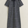 Vestido Polo às Riscas em Piqué
