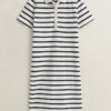 Vestido Polo às Riscas em Piqué