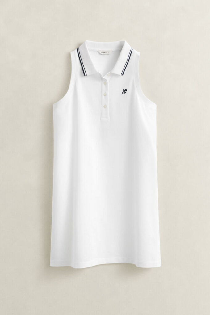 Vestido polo sem mangas em piqué