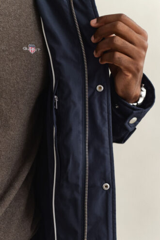 Windcheater de meio comprimento acolchoado