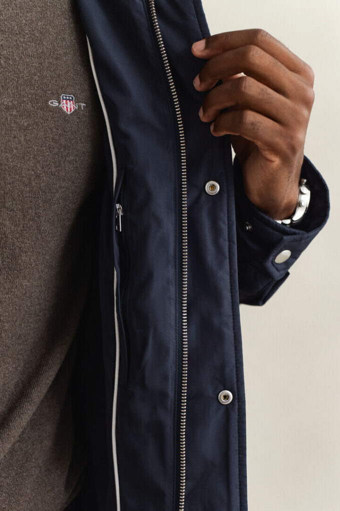 Windcheater de meio comprimento acolchoado