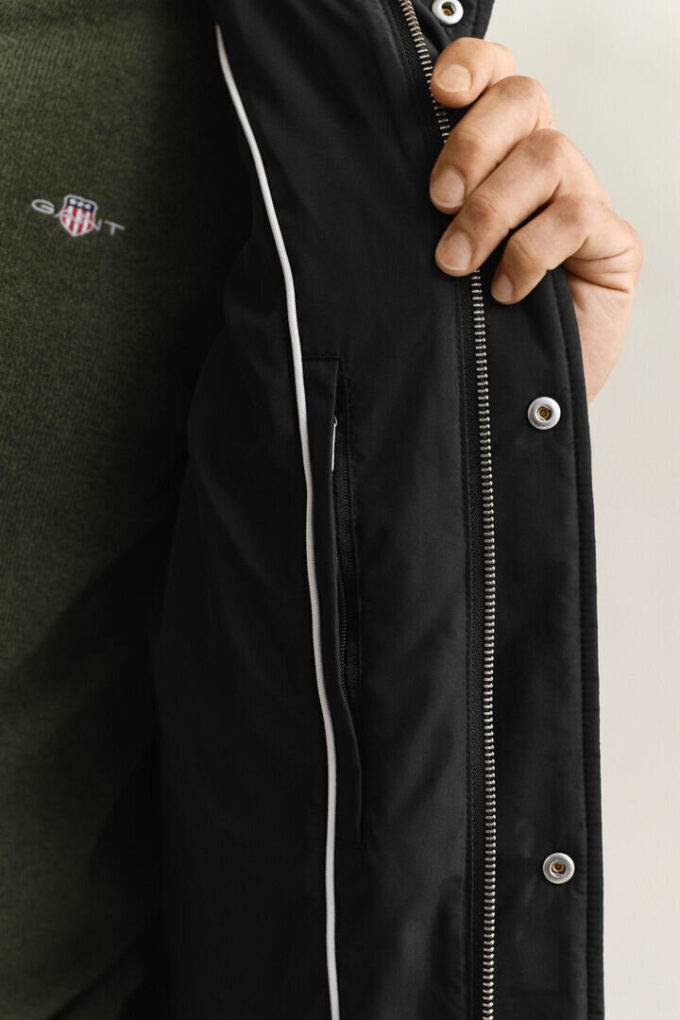 Windcheater de meio comprimento acolchoado