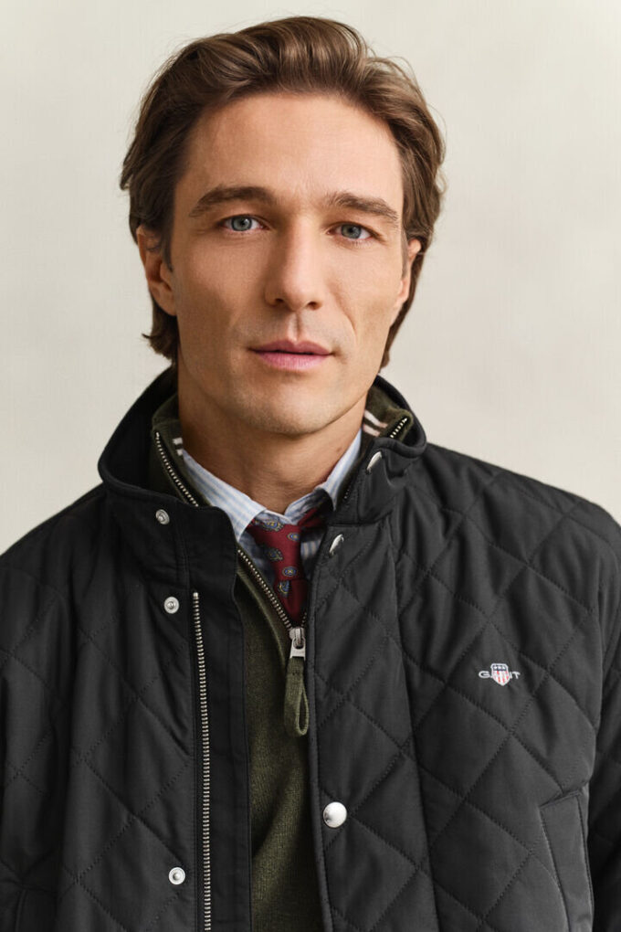 Windcheater de meio comprimento acolchoado